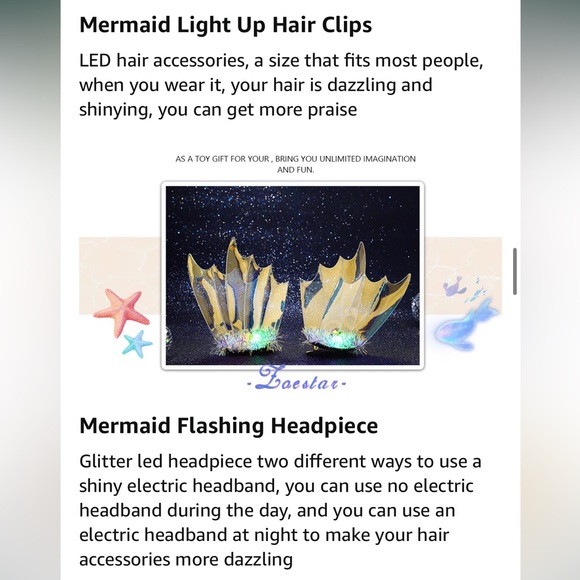 Mermaid Light Up Hair Clips - Picture 11 of 12